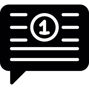 Siyah arkaplanı olan bir konuşma baloncuğu ikonunun vektör çizimi