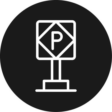 Park simgesi, beyaz arkaplanda izole edilmiş basit bir şekilde. taşıyıcı sembolü illüstrasyonu