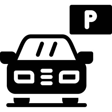 araba bileti park simgesi, basit stil tasarımı