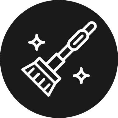 fırça vektör simgesi. biçim simgesi düz sembol, siyah renk, yuvarlak açılar, beyaz arkaplan