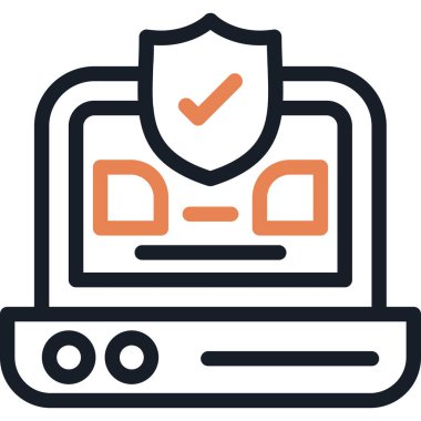 Güvenlik. Web simgesi basit illüstrasyon