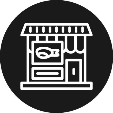 Kasap Dükkanı Çizgisi Çemberi Vektör ResimleriName