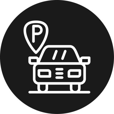 otomobil konumu simgesi ana hatları biçiminde