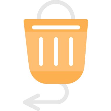 Çöp kutusu simgesi. Beyaz üzerine izole edilmiş sepet vektör simgelerinin özet çizimi