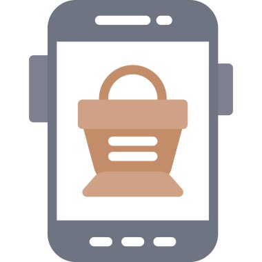 çevrimiçi alışveriş yassı ikon vektör çizimi tasarımı