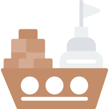 kargo gemisi simgesini düz bir şekilde teslim et