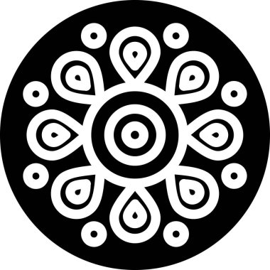 Bir çiçeğin siyah beyaz deseninin vektör çizimi