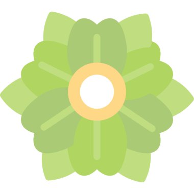 Hibiscus Düz Simgesinin Vektör İllüstrasyonu