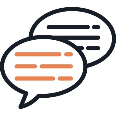 Sohbet balonu simgesi, vektör illüstrasyonu