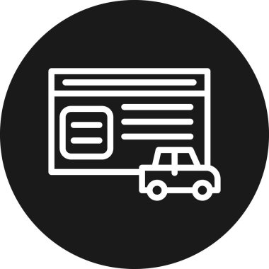 Bir arabanın vektör simgesi çizimi