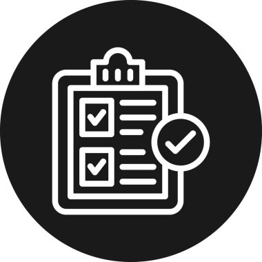 Kontrol listesi simgesi, vektör illüstrasyonu