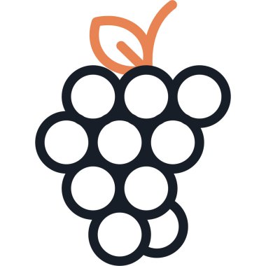 üzüm meyvesi simgesi, basit vektör illüstrasyonu