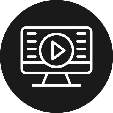 Video oynatıcı ikon vektör illüstrasyonu