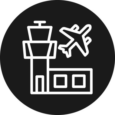 Havaalanı ikon vektör illüstrasyonu