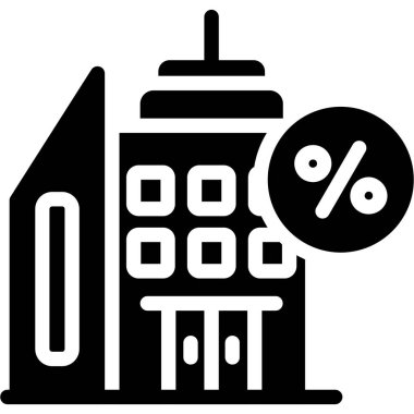 Bina. Web simgesi basit illüstrasyon