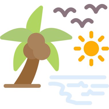 yaz mevsimi ikon vektör illüstrasyonu