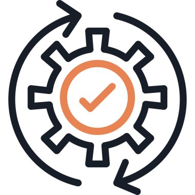 Cog entegrasyon vektör çizgisi simgesi