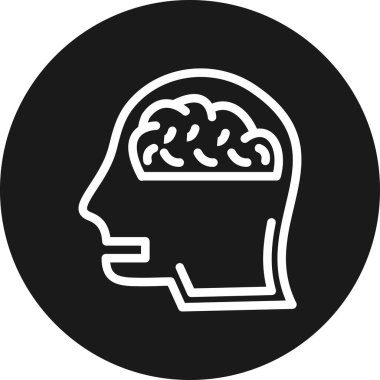 beyin ikonu vektör illüstrasyonu