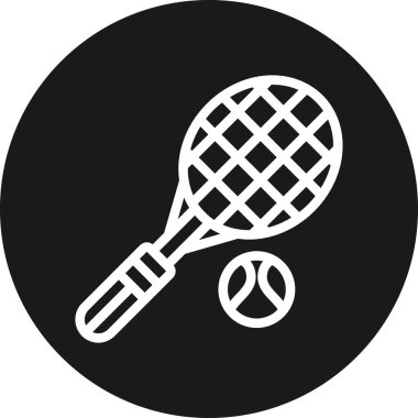 Basit stil izole edilmiş vektör illüstrasyonunda tenis topu simgesi