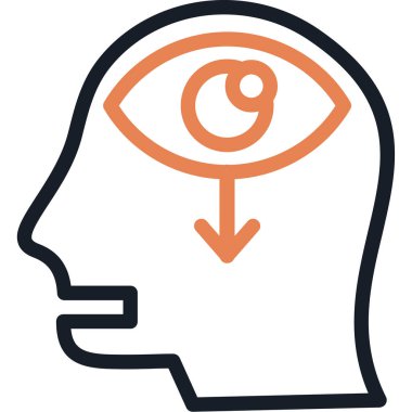 Beyin simgesi, vektör illüstrasyonu