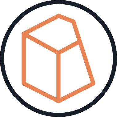 Küp simgesinin vektör illüstrasyonu