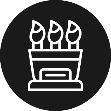 Bir mum simgesinin vektör illüstrasyonu