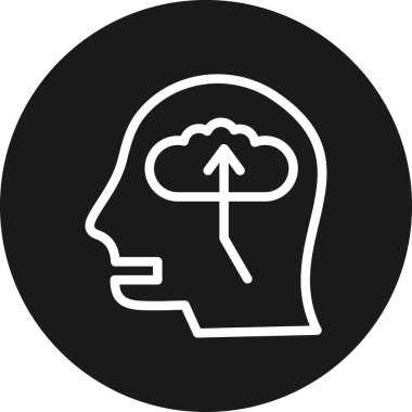 Moda Biçimli Beyin Simgesi İzole Arkaplan