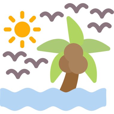 Yaz tatili simgesi, vektör illüstrasyonu