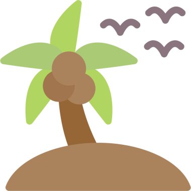 tropikal ağaç simgesi, basit vektör illüstrasyonu