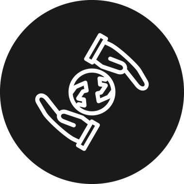 Bir el simgesinin vektör illüstrasyonu