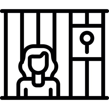 Hapishane ikonu. Beyaz arkaplanda izole edilmiş web tasarımı için kriminal hapishane vektör simgesi