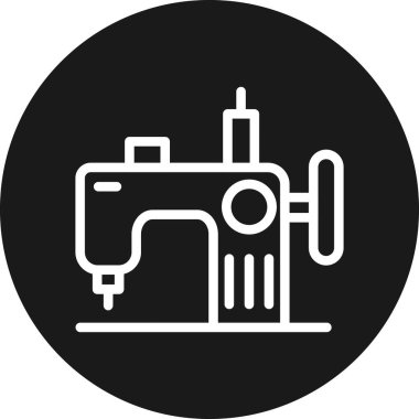 Dikiş makinesi simgesi, vektör ve illüstrasyon