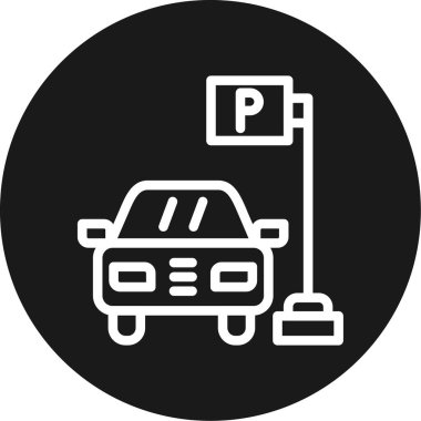 Park ediyor. Web simgesi basit illüstrasyon