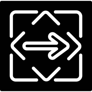 bir çerçeve içinde ok vektör simgesi yönlendir