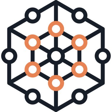 Blockchain simgesi. Web için basit kripto para birimi vektör simgeleri çizimi