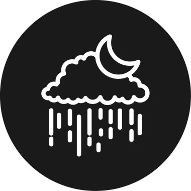 Ay ve bulut ikonunun vektör çizimi. Stok için ay ve bulut vektör simgesi.