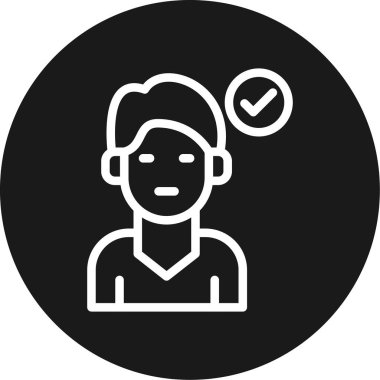 Avatar man simgesi, vektör illüstrasyonu