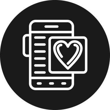 Kalp ikonu vektör illüstrasyonu