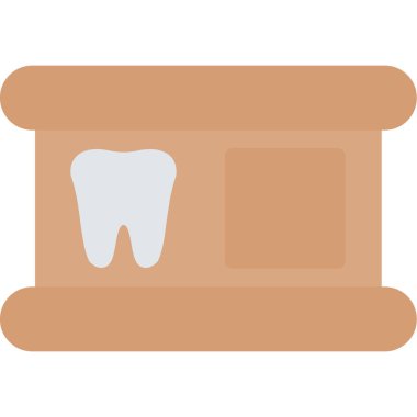 Diş ikonu. beyaz arkaplanda izole edilmiş dişçi vektör simgesinin düz çizimi