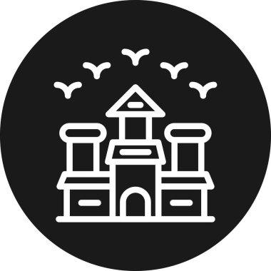 Bina simgesi. Web için mimari vektör simgesinin basit illüstrasyonu