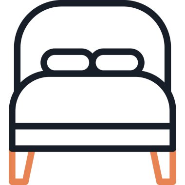 yatak simgesi, vektör illüstrasyonu