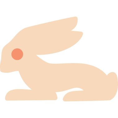 Bir tavşanın düz renk çizimi