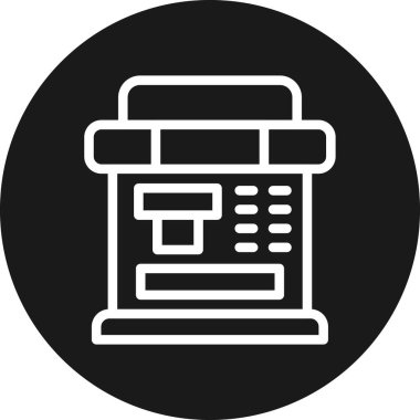 ATM makine kutsal kişilerin resmi, vektör çizim