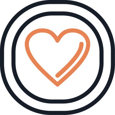 Kalp yuvarlak vektör simgesi