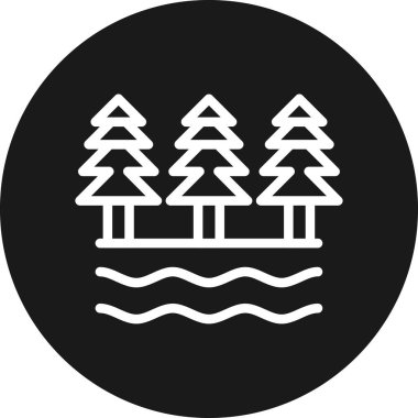 Orman. Web simgesi basit illüstrasyon