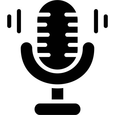 mikrofon simgesi, vektör illüstrasyonu