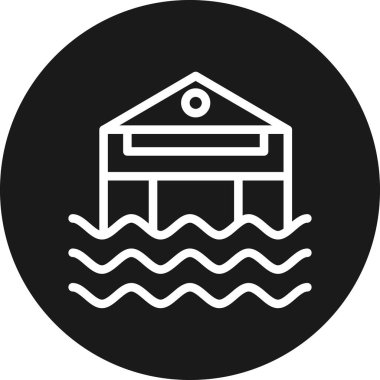 Su dalgası simgesinin vektör illüstrasyonu