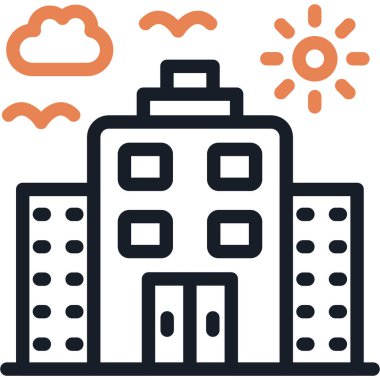 Bina. Web simgesi basit illüstrasyon