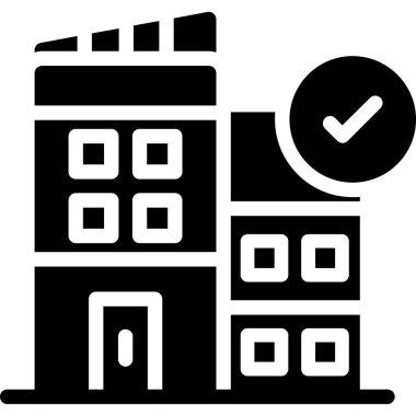 Bina. Web simgesi basit illüstrasyon