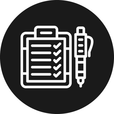 Kontrol listesi simgesi, vektör illüstrasyonu